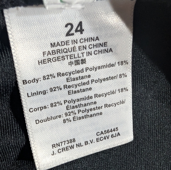 🖤 J.Crew Black Crossback One-Piece SwimsuitSize 24 | NWT | Sustainable Fabric - Picture 5 of 6